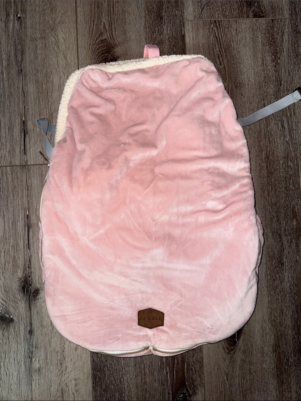 JJ Cole Pink Plush Infant Nest with Sherpa Trim